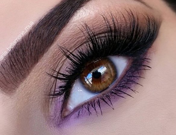 natural eye makeup  pop of purple