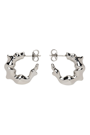 HUGO KREIT SSENSE Exclusive Silver Coral Hoop Earrings