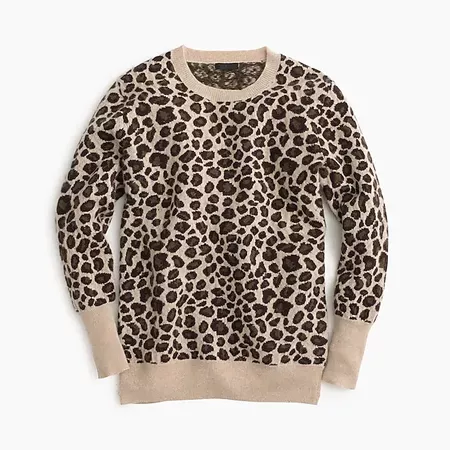 Italian cashmere leopard sweater : | J.Crew