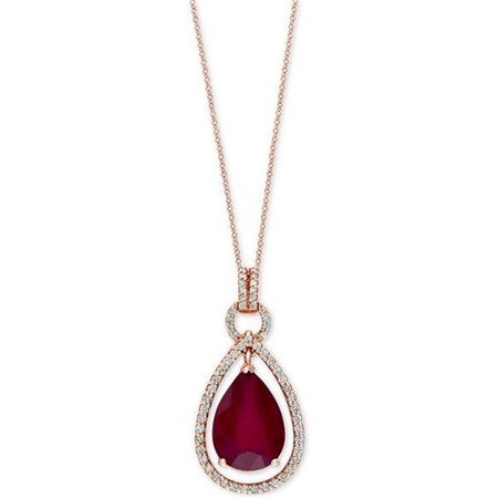 Rose Gold Ruby Necklace