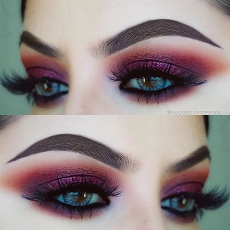 Purple/Red/Orange Eye Makeup