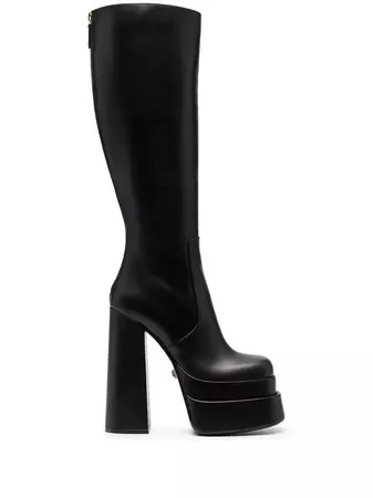 Shop Versace high-heel leather boots with Express Delivery - FARFETCH