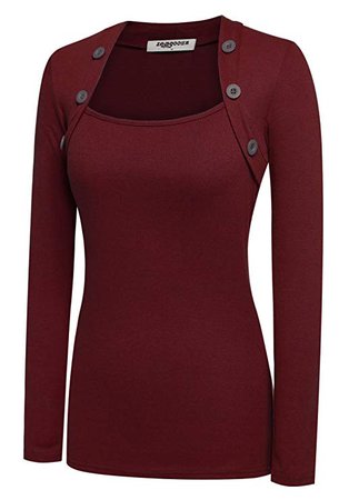 Burgundy-Red Long-Sleeve Shirt