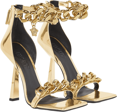 Gold Versace heels