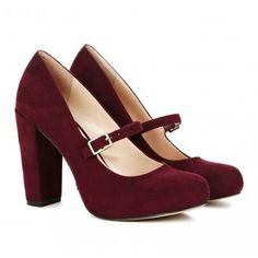 Pinterest burgundy heels chunky heels mary janes