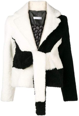 Saks Potts black and white lamb wool jacket