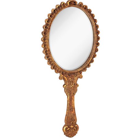 Majestic Mirror Antique Gold with Rottenstone Hand Mirror Shaped Wall Mirror | Wayfair