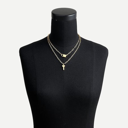 J.Crew: Lock-and-key Necklace Set For Women