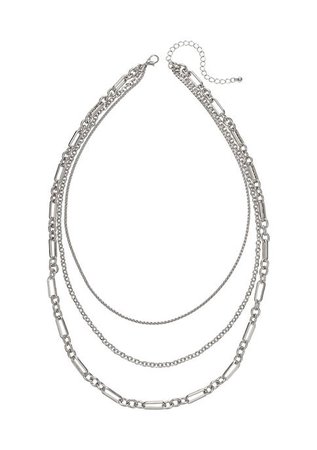 Belk Silver Tone Triple Layer Chain Necklace