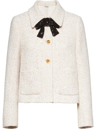 Miu Miu Tweed Cropped Jacket - Farfetch