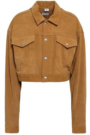 Camel Cropped fringed suede jacket | Sale up to 70% off | THE OUTNET | RE/DONE | THE OUTNET