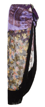 fringed paneled skirt