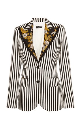 Striped Blazer With Embroidery by Dolce & Gabbana | Moda Operandi