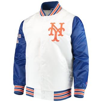 Men's New York Mets Starter White/Royal Clean-Up Hitter Full-Snap Jacket
