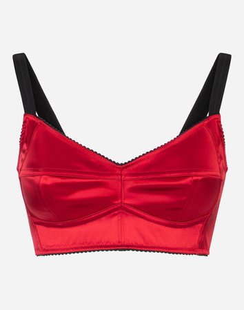 Women's Shirts and Tops | Dolce&Gabbana - BUSTIER TOP WITH SWEETHEART NECKLINE