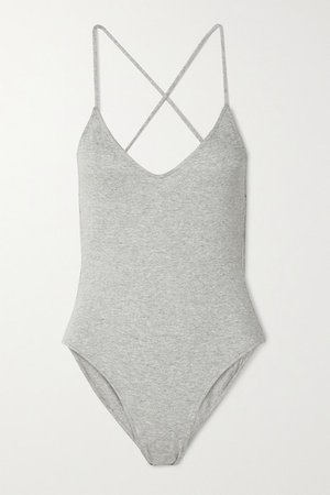 Fara Slip Mio Stretch-modal Swimsuit - Light gray