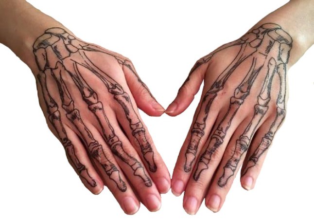 skeleton hands tattoo