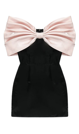 black mini dress with bow