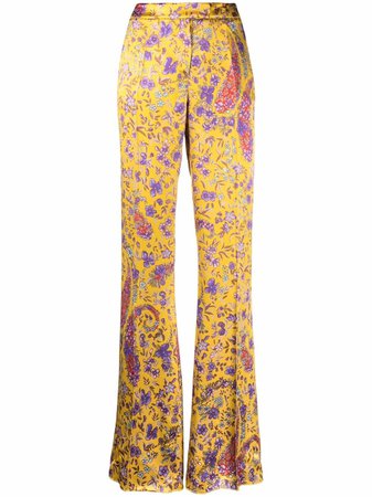 ETRO floral-print Flared Trousers - Farfetch