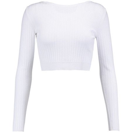 Cushnie et Ochs Cropped ribbed stretch-knit top ($270) ❤ liked on Polyvore featuring tops, white, rib crop top, lace up front crop top, cro… | Polyvore | Pinte…