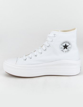 CONVERSE Chuck Taylor All Star Move Womens White Platform High Top Shoes - WHITE - 372255150 | Tillys