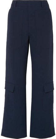 Deveaux - Wool Straight-leg Pants - Navy