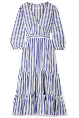 Madewell | Wrap-effect striped cotton dress | NET-A-PORTER.COM