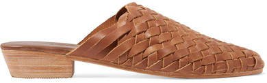 ST. AGNI - Paris Woven Leather Slippers - Brown