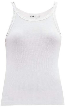 X The Attico Crystal Embellished Tank Top - Womens - White