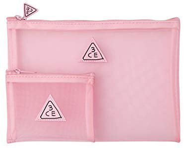 Amazon.com: 3CE MESH POUCH 2 colors to choose / mesh pouch / vacance pouch / cosmetic pouch (PINK): Beauty