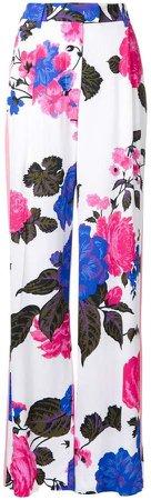 floral print straight trousers