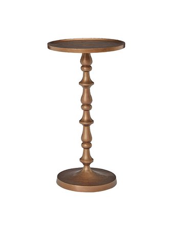 John Lewis & Partners Antique Pedestal Side Table, Brass at John Lewis & Partners