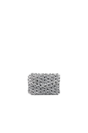 Micro Eve Shimmer Clutch with Silver Chain