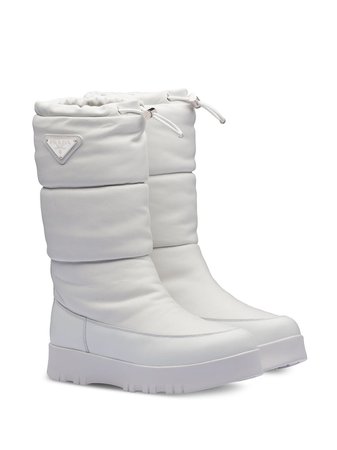 Prada Padded Moon Boots 1W735LFZF101O3P White | Farfetch