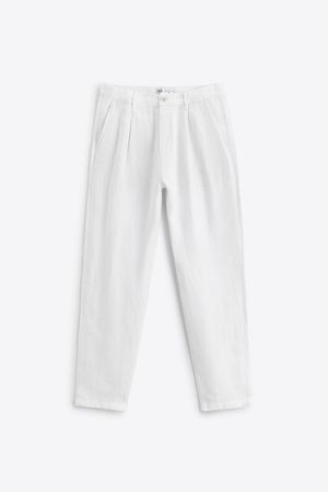 100% LINEN PANTS - White | ZARA United States