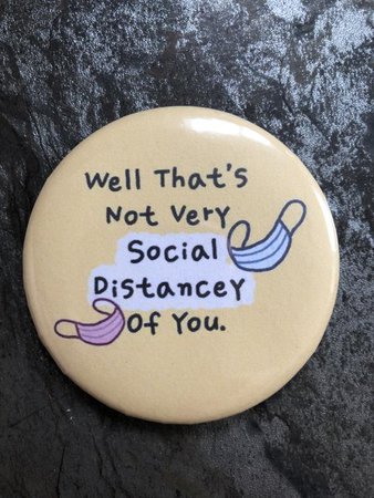 Button Badge Social Distance | Etsy