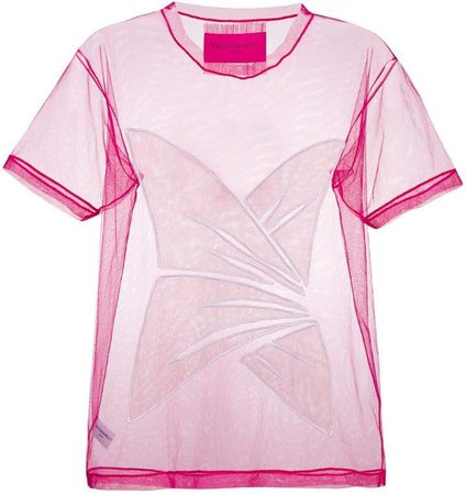 embroidered tulle T-shirt