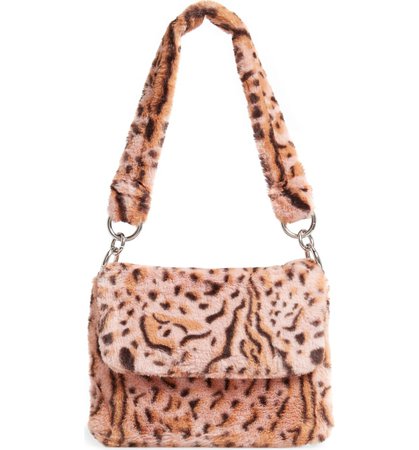Topshop Teddy Leopard Print Faux Fur Shoulder Bag | Nordstrom