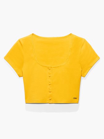 Savage X Cotton Jersey Crop Top in Yellow | SAVAGE X FENTY