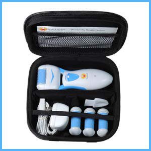 Amazon.com: Foot Love Electric Rechargeable Pedicure Tool with 4 Rollers and Travel Case - Blue: Health & Personal Care
