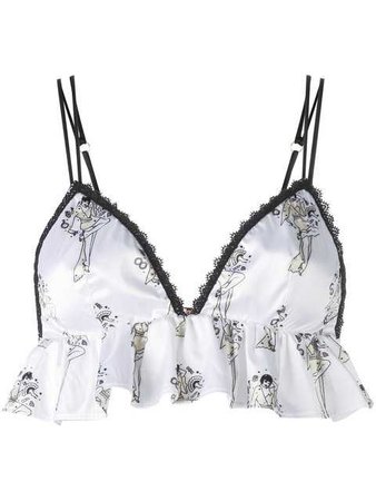 Yes Master Pin UP Print Ruffle Bra $125 - Shop SS17 Online - Fast Delivery, Price