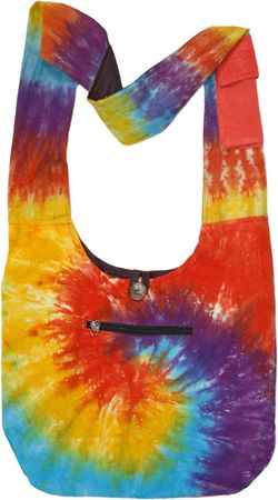 Dreamy Color Burst Tie Dye Cotton Shoulder Bag | Clearance | Multicoloured | Tie-Dye, Vacation, Beach,, Bohemian, Handmade, Sale|18.99|