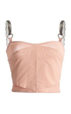 Tank Top With Silver Rings And Metal Mesh Straps By Del Core | Moda Operandi