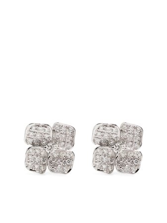 Anita Ko 18kt White Gold Small Flower Diamond Stud Earrings - Farfetch