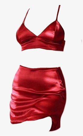 aesthetic clothes png red two piece dress