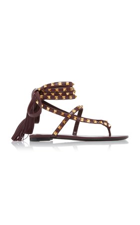 Valentino Rock Stud Contrast Thong Sandals Size: 38.5
