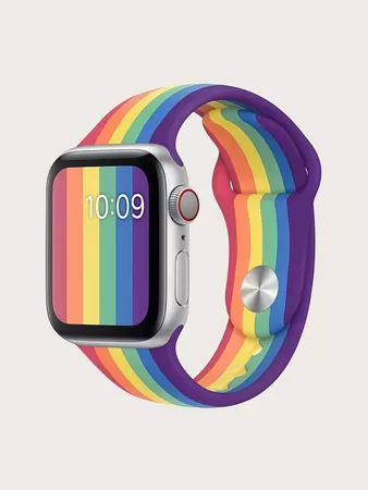 Rainbow Striped Apple Watchband | SHEIN UK