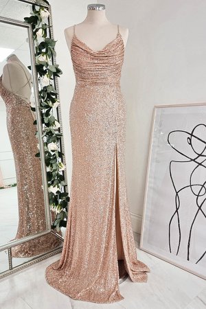 Oh Hello Clothing ALAMOUR SEQUIN GOWN | ROSE GOLD
