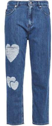 Cropped Distressed Boyfriend Jeans