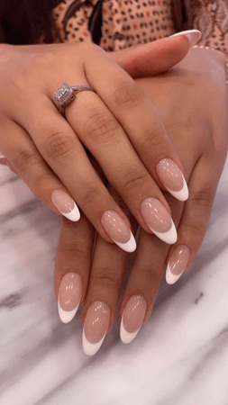 french tip almond nail shape